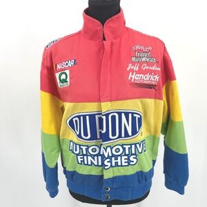 Vintage Jeff Gordon NASCAR Jacket Chase‎ Authentics DuPont Rainbow L Boxy Fit